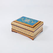 Jewelry Box – Full Khatam – Velvet Interior – Tazhib Painting – Size 13 × 18 cm