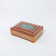 Khatam Box – Velvet Interior – Tazhib Painting – Size 18 × 13 cm