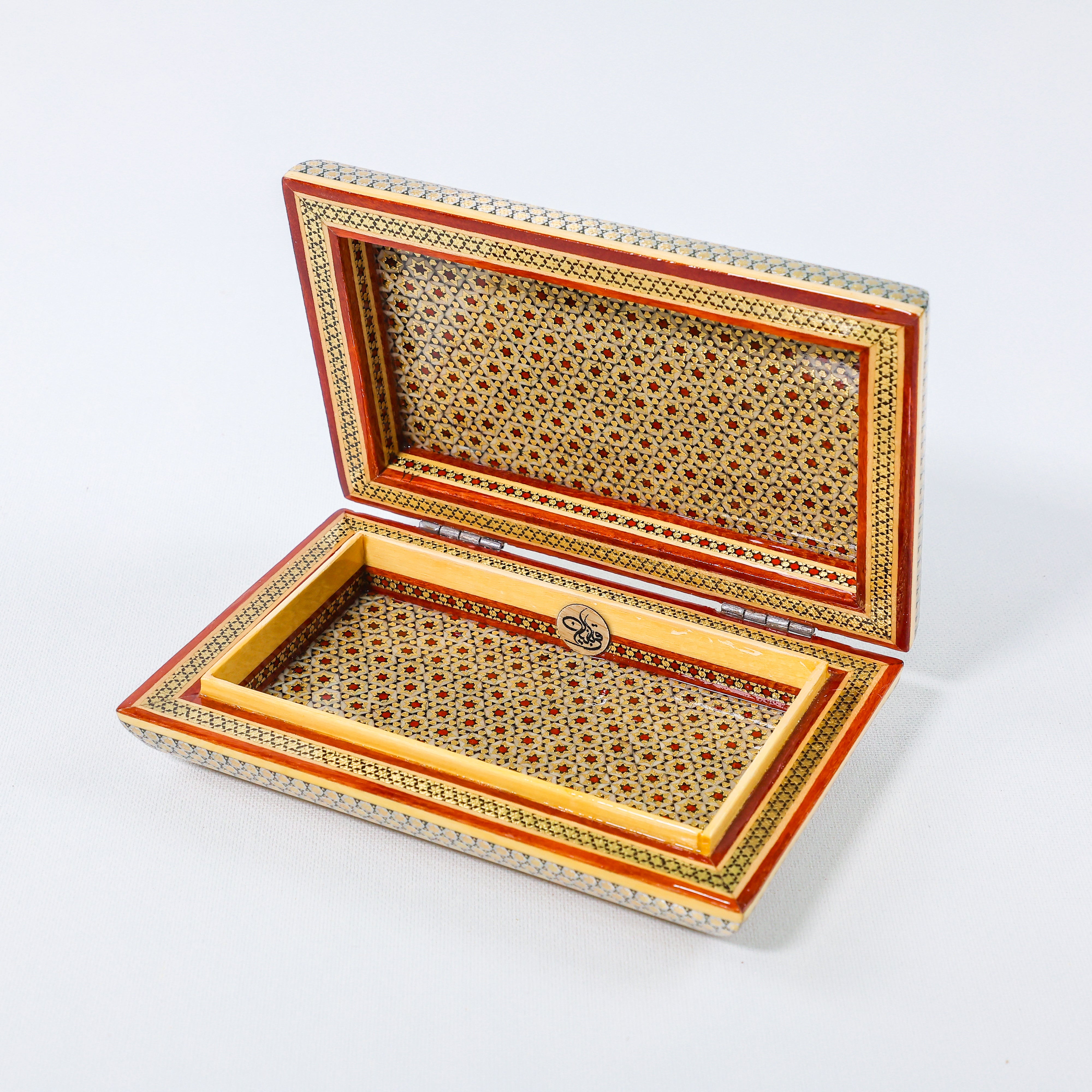 Slim Series Box – Aluminum Frame – Premium Tazhib – Size 10 × 16 cm