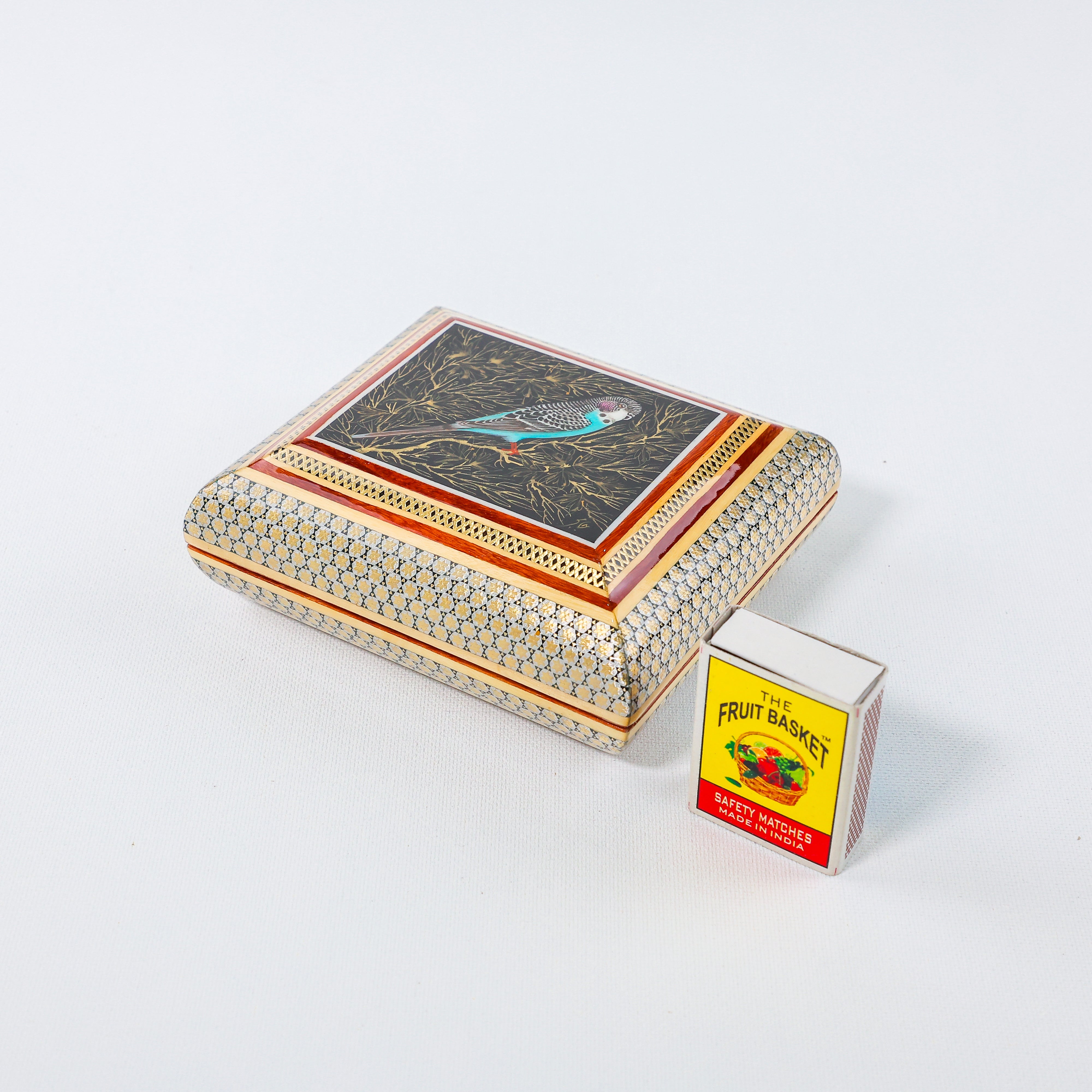 Slim Series Box – Aluminum Frame – Premium Tazhib – Size 10 × 12 cm