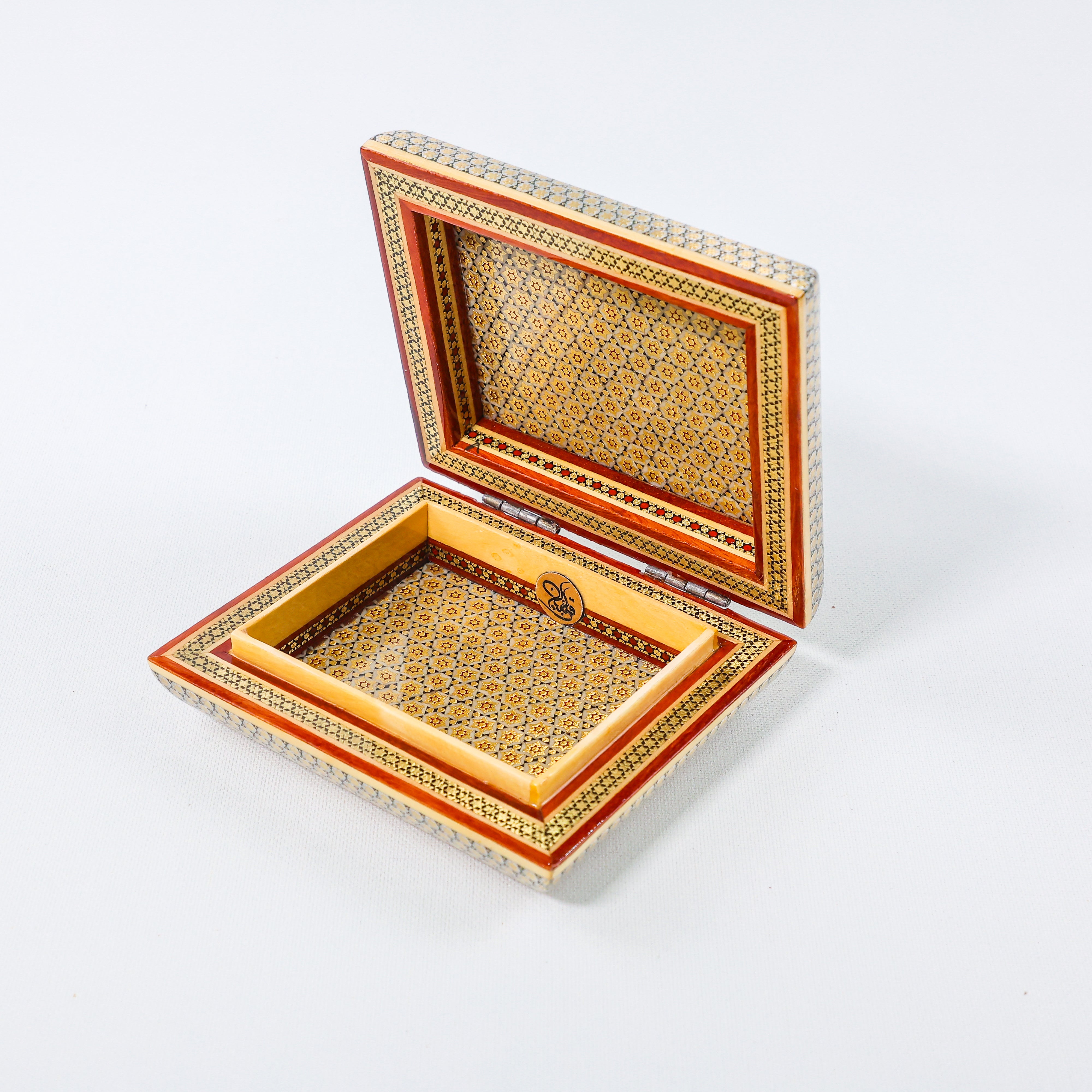 Slim Series Box – Aluminum Frame – Premium Tazhib – Size 10 × 12 cm