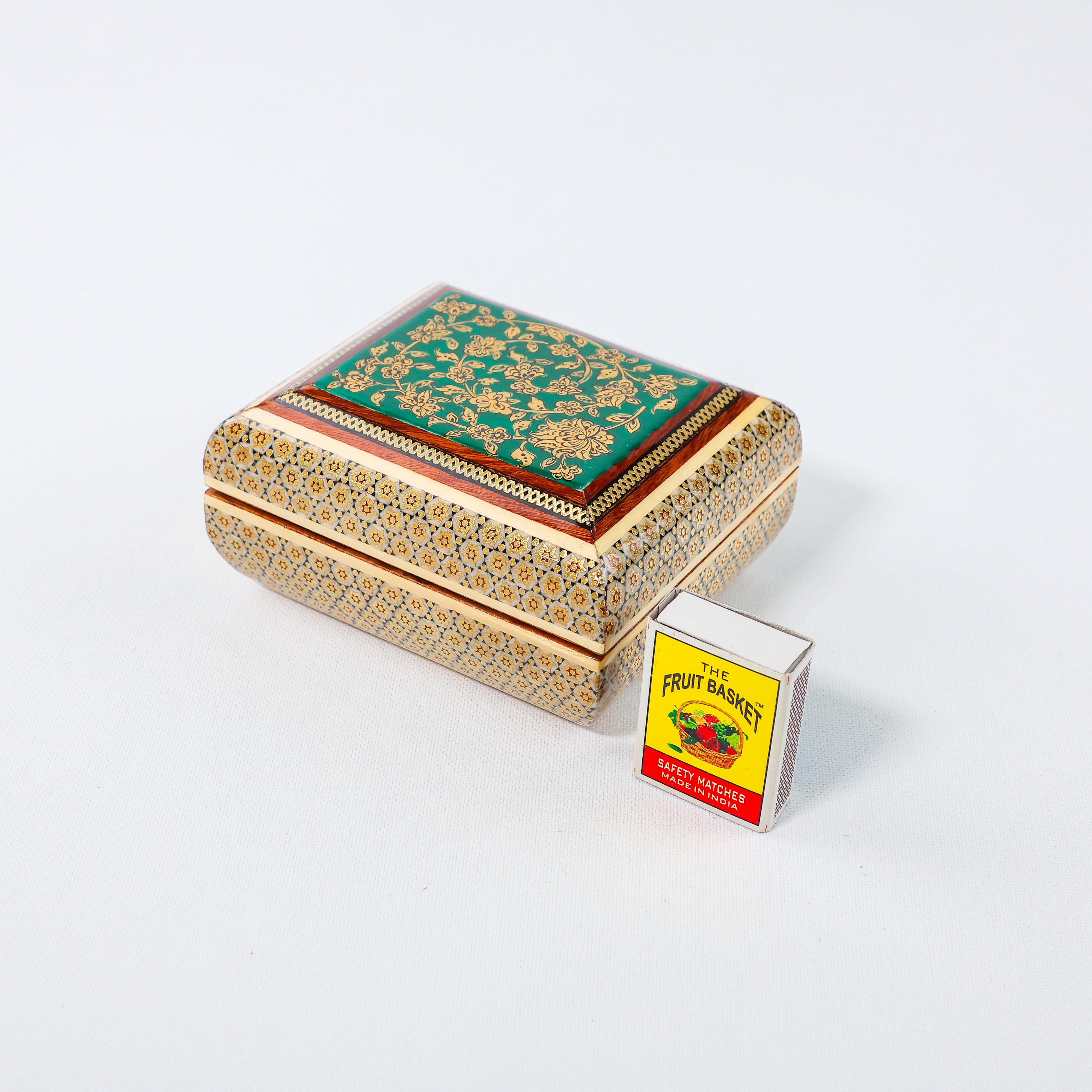 Soap Shape Box – Tazhib Painting – Size 12 × 11 cm