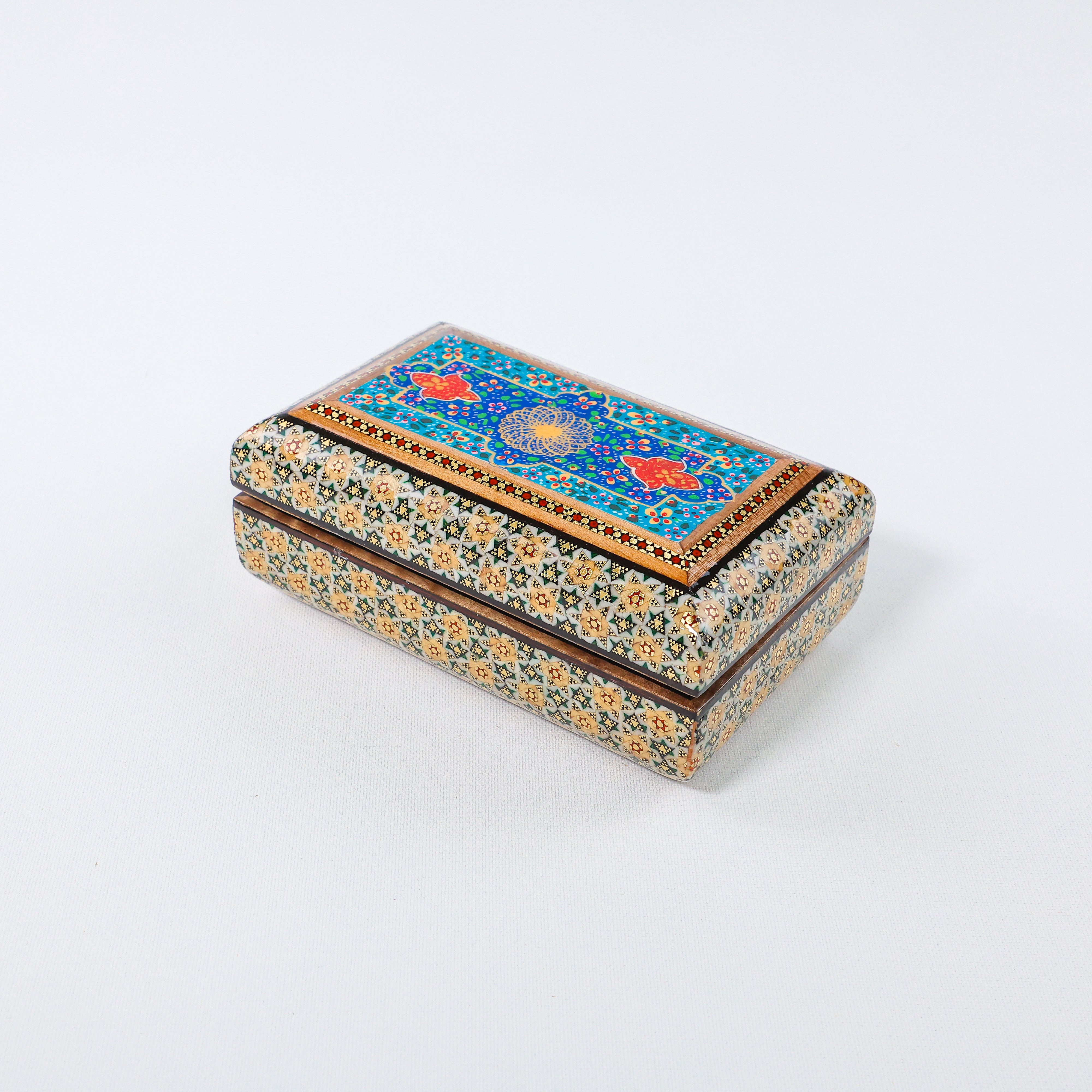 Rounded Top & Bottom Box – Butterfly Opening – Khatam Interior – Size 10 × 16 cm