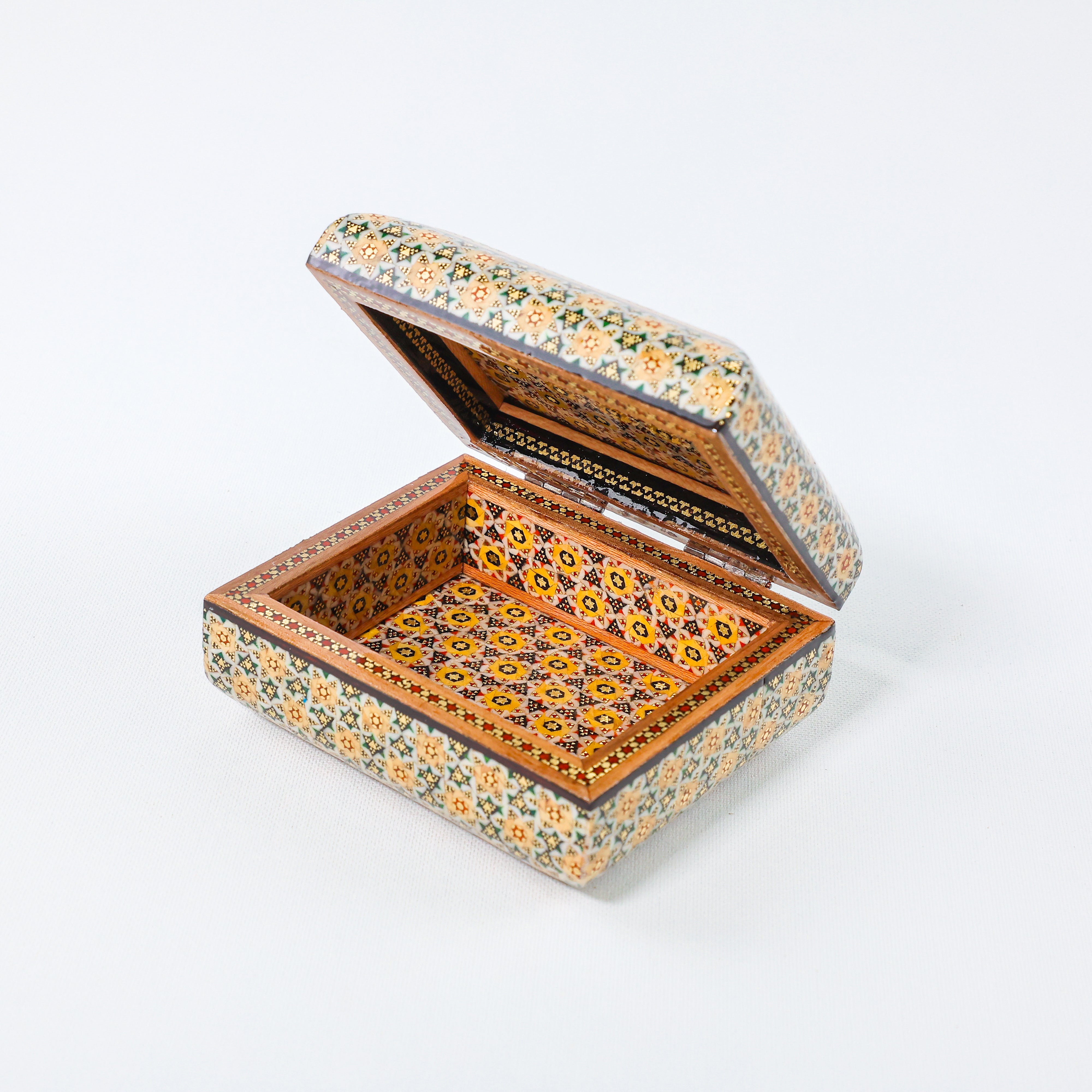 Rounded Top & Bottom Box – Butterfly Opening – Khatam Interior – Size 10 × 12 cm