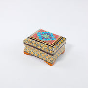 Full Khatam Bone Inlay Box – Tazhib Painting – Size 10 × 12 cm