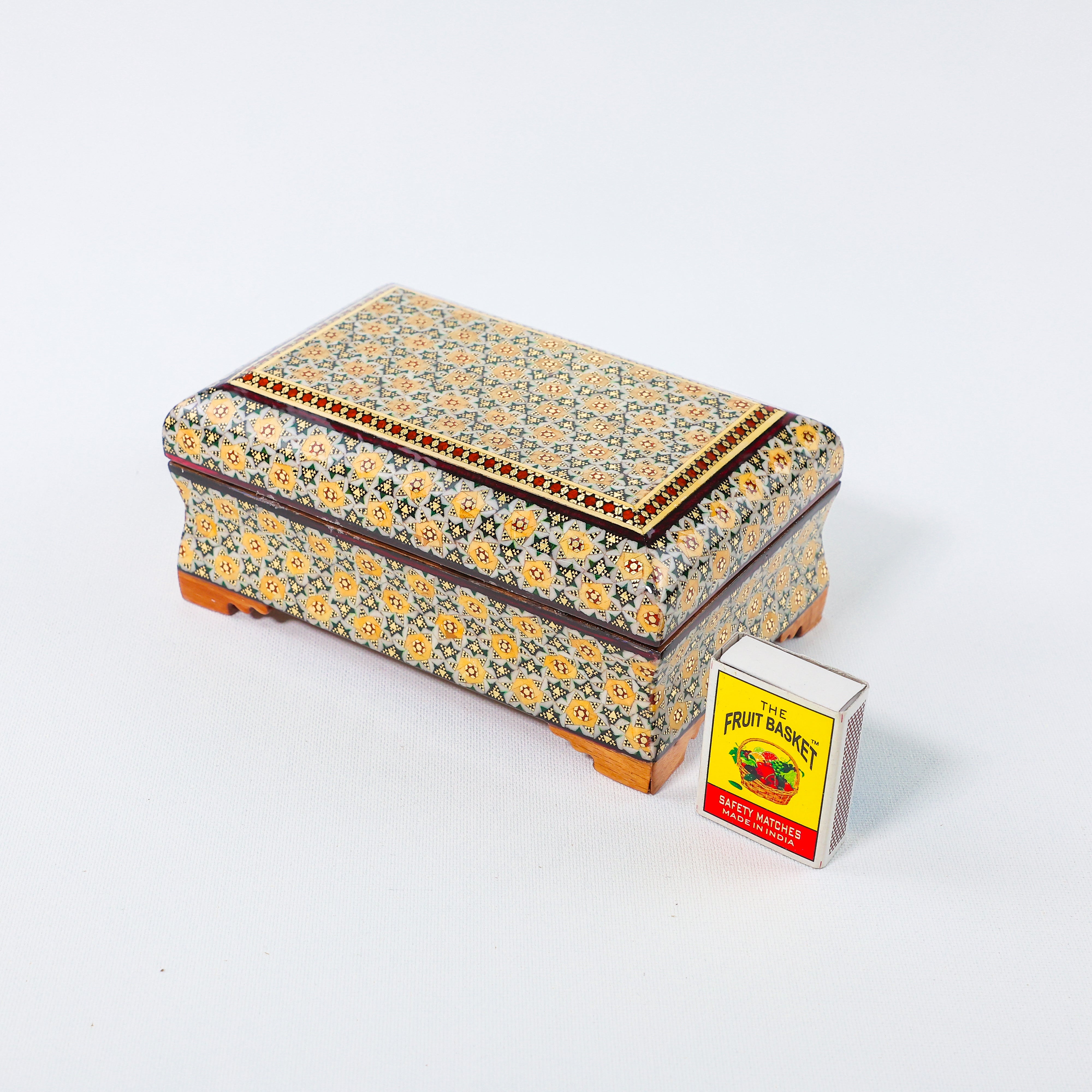 Full Khatam Bone Inlay Box – With Pedestal – Size 10 × 16 cm