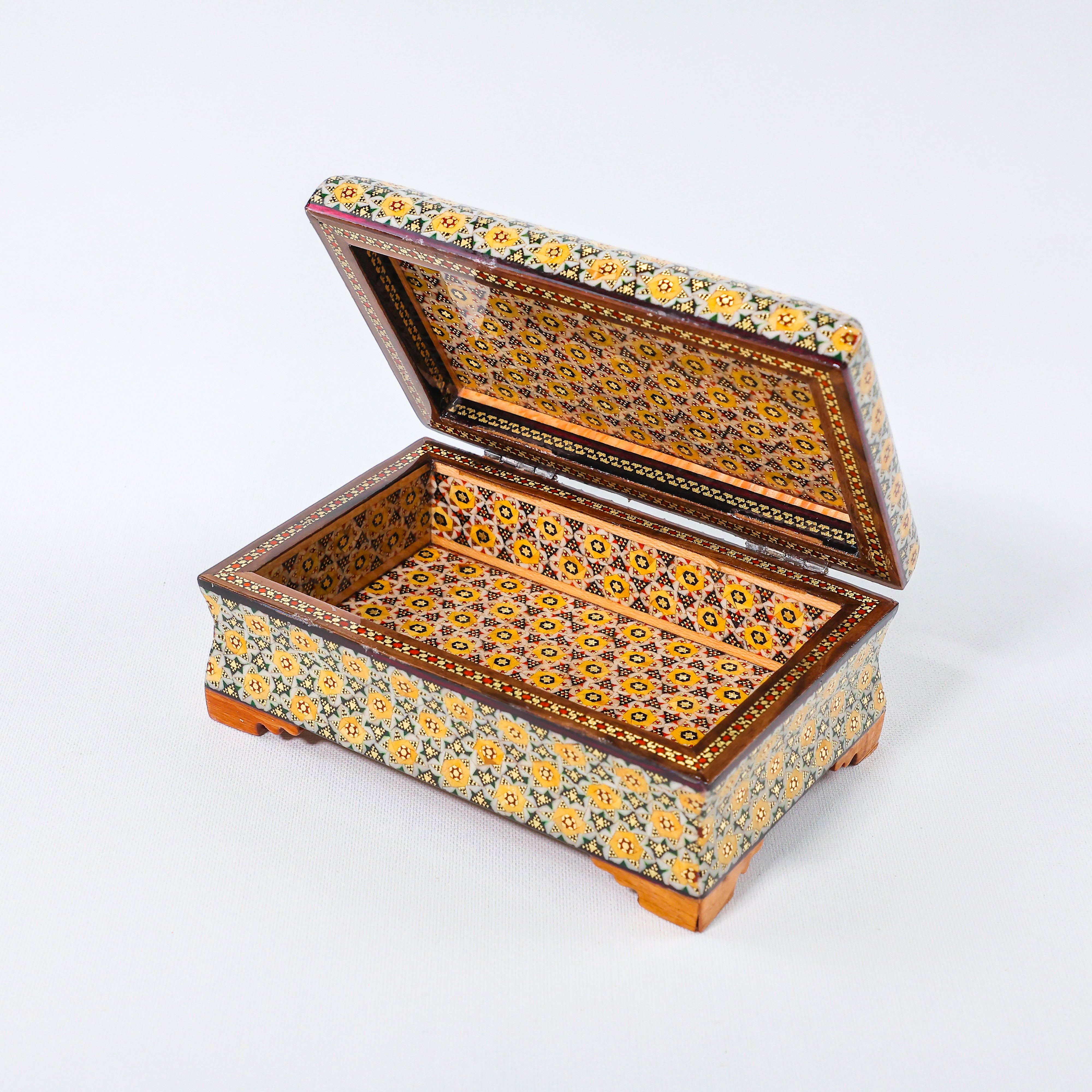Full Khatam Bone Inlay Box – With Pedestal – Size 10 × 16 cm