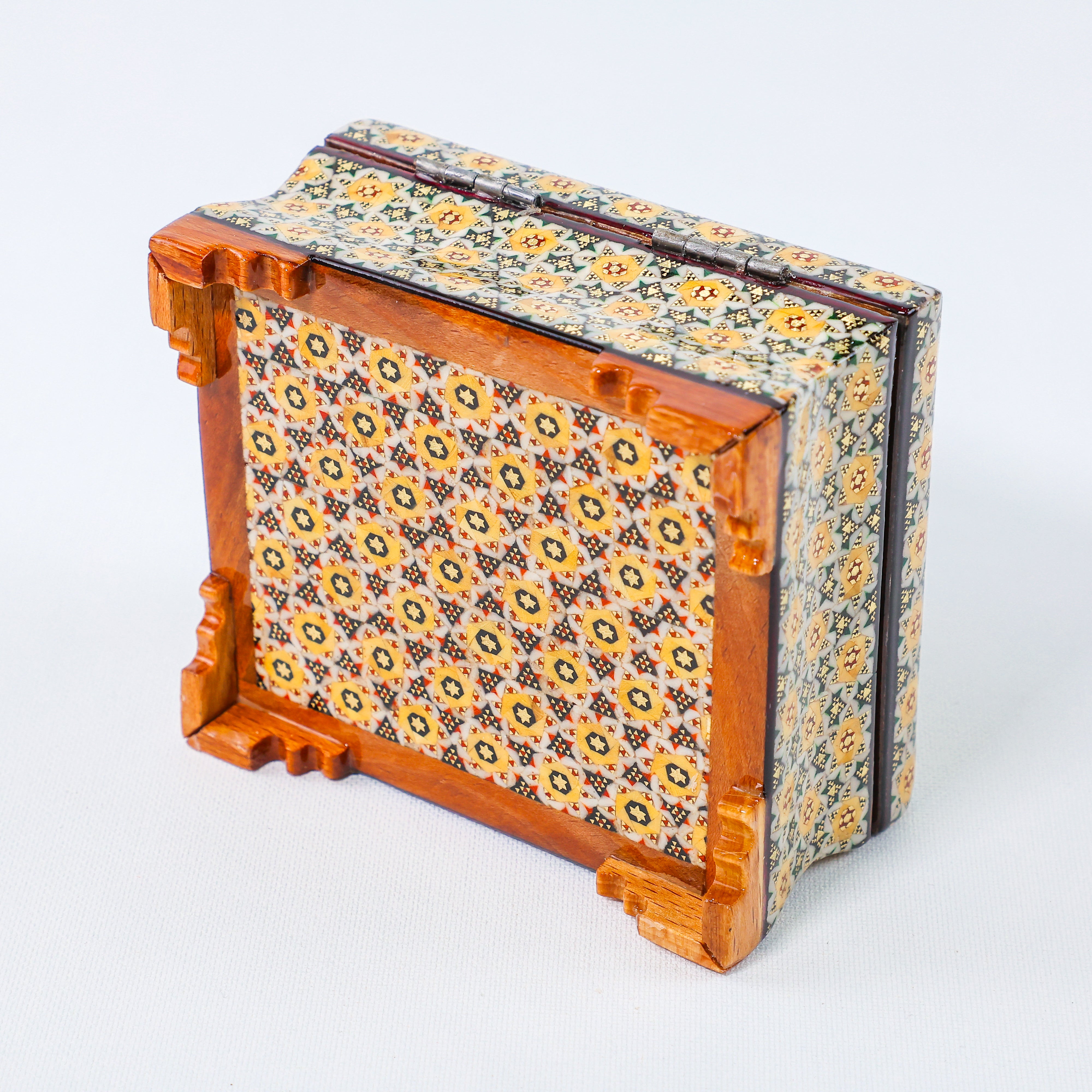 Full Khatam Bone Inlay Box – With Pedestal – Size 10 × 12 cm