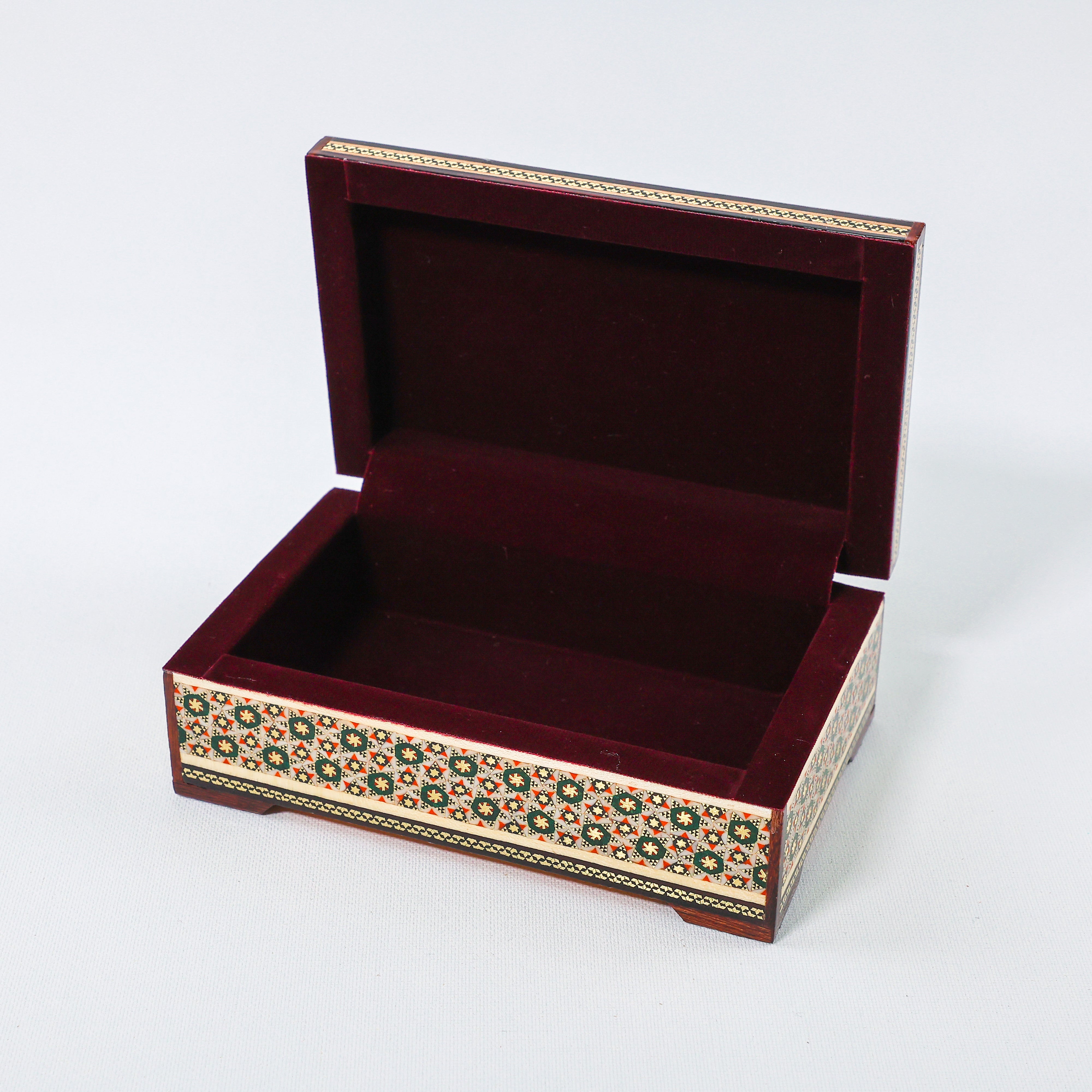 Khatam Box – Straight Sides – Standard Khatam – Velvet Interior – Size 10 × 16 cm