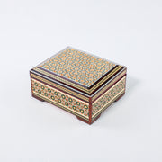 Khatam Box – Straight Sides – Standard Khatam – Velvet Interior – Size 12 × 10 cm