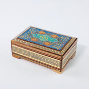 Khatam Box – Tazhib Painting – Velvet Interior – Size 10 × 16 cm