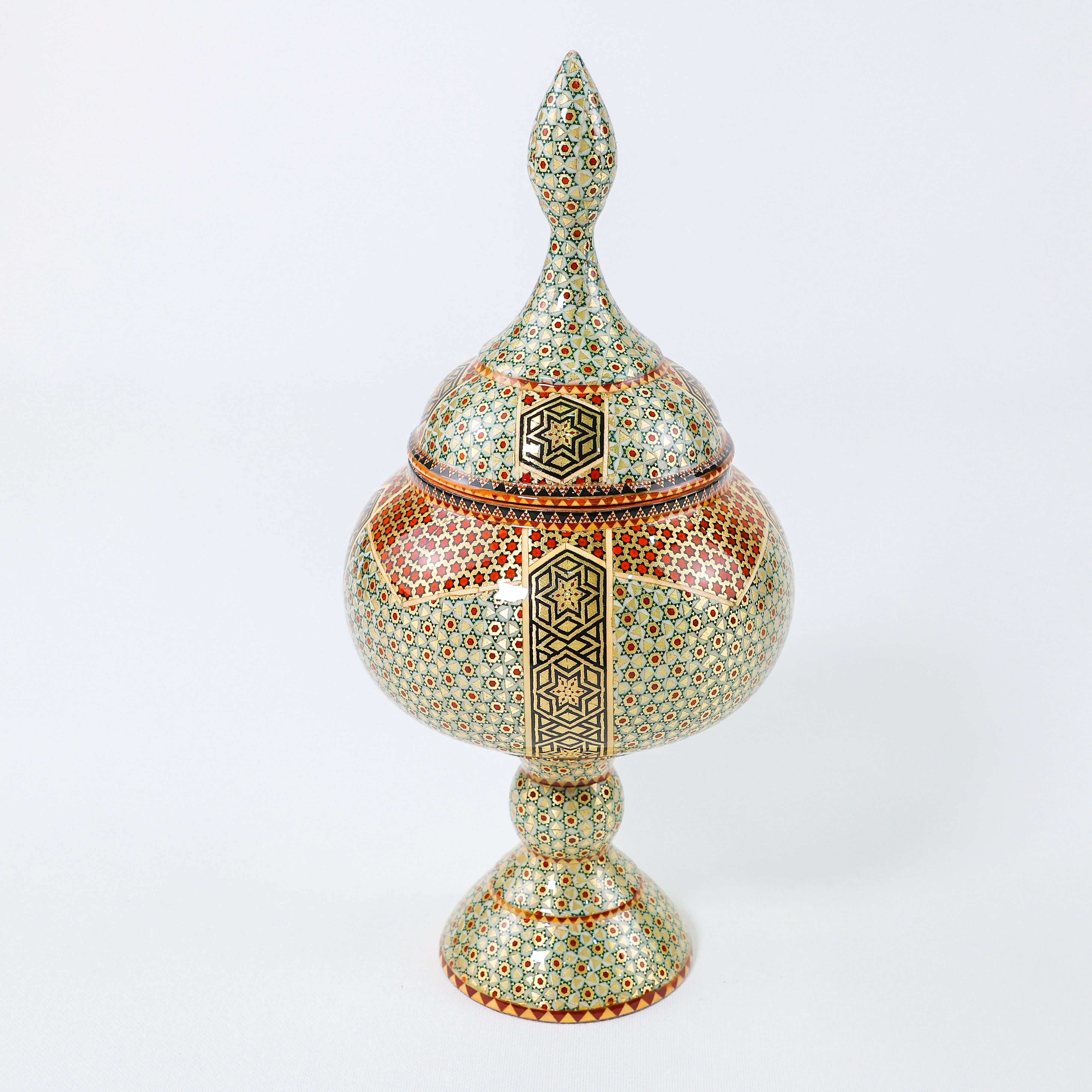 Pedestal Chocolate Bowl – Full Khatam – Height 22 cm