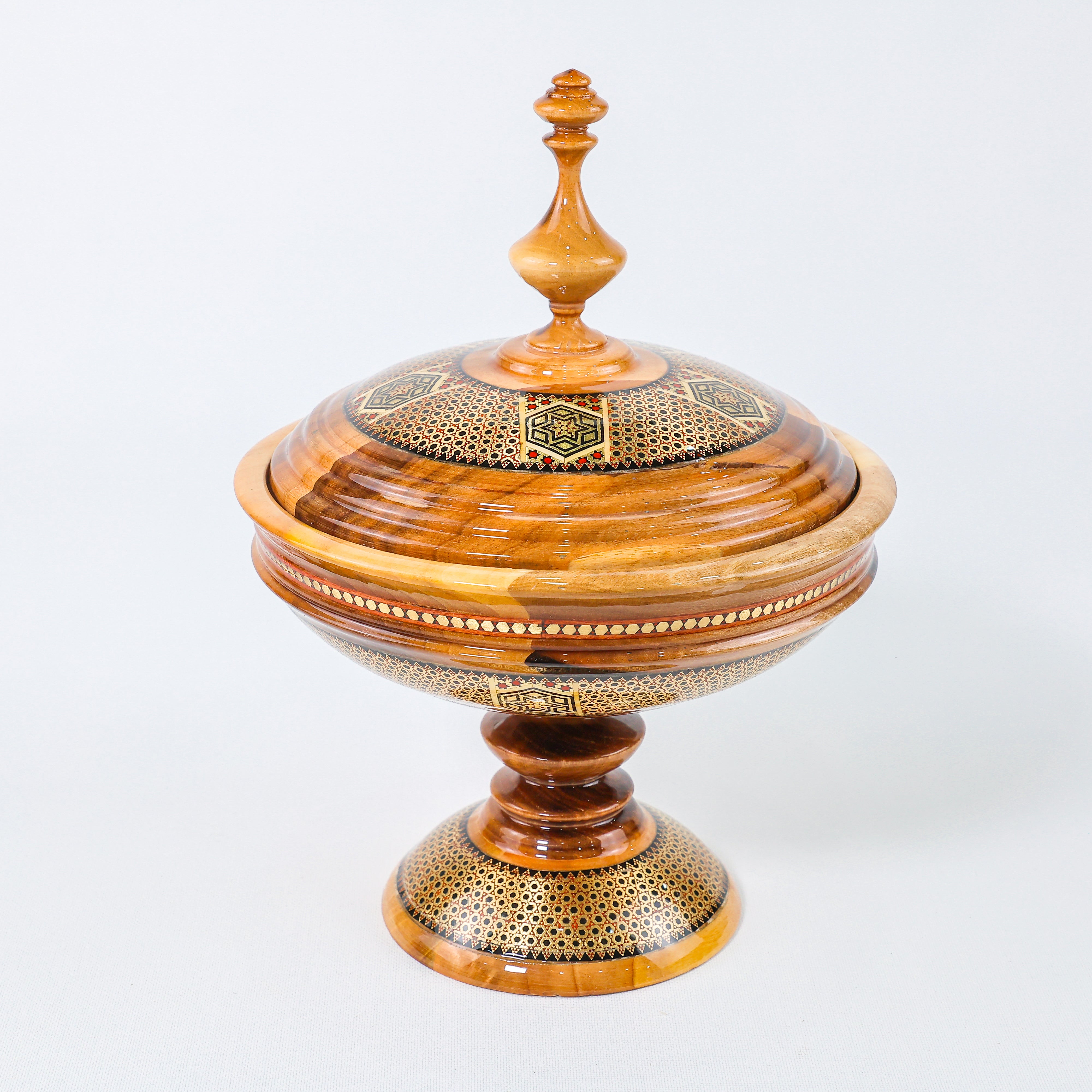 Chocolate Bowl – Walnut Wood & Khatam Design