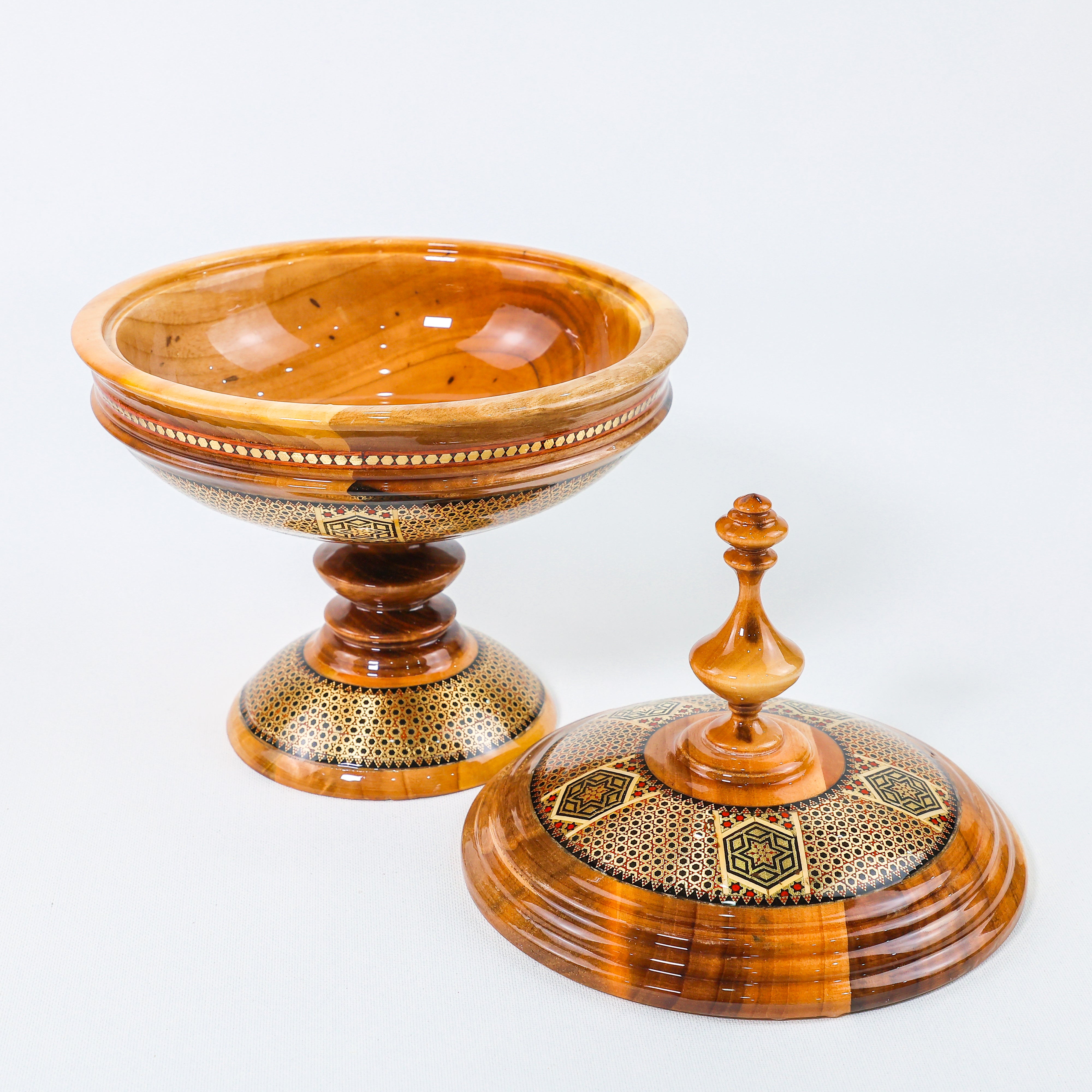 Chocolate Bowl – Walnut Wood & Khatam Design