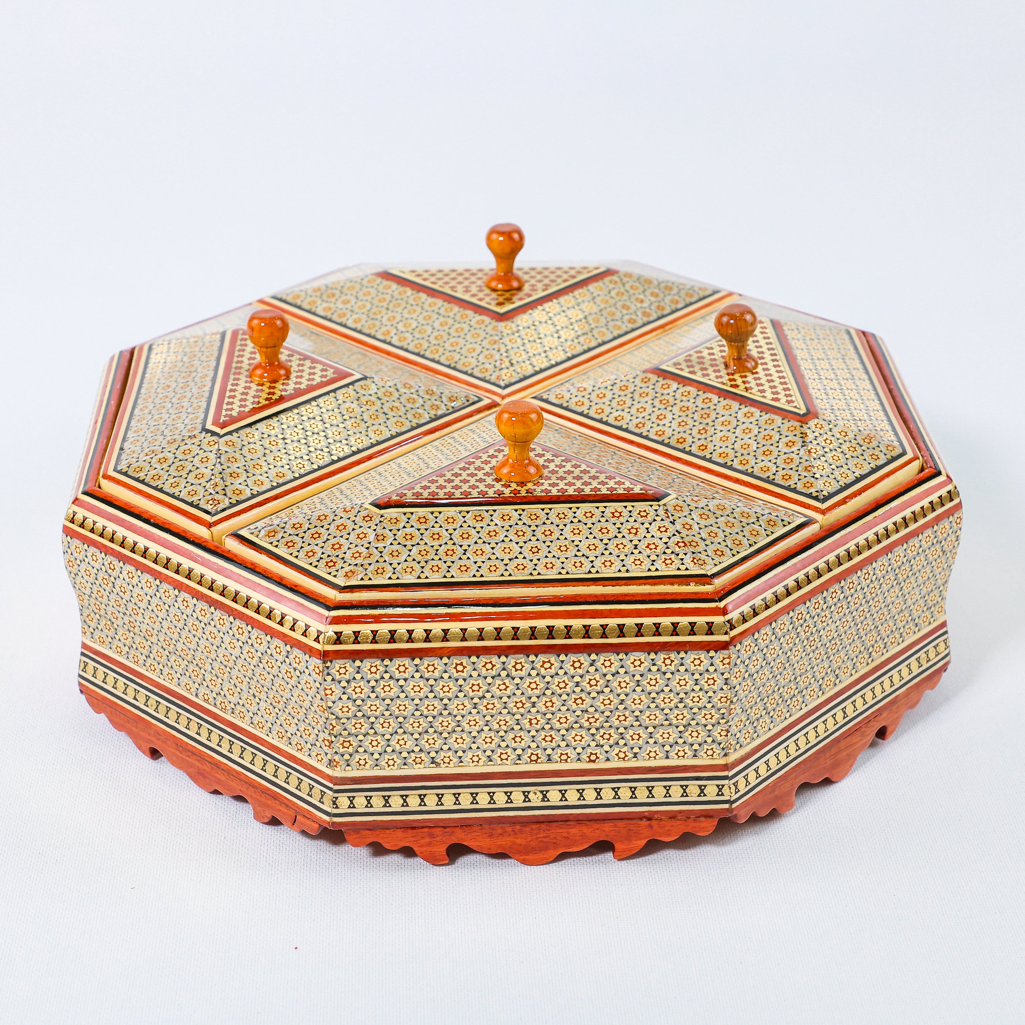 Chocolate Box – Four-Section Medium – Khatam Design