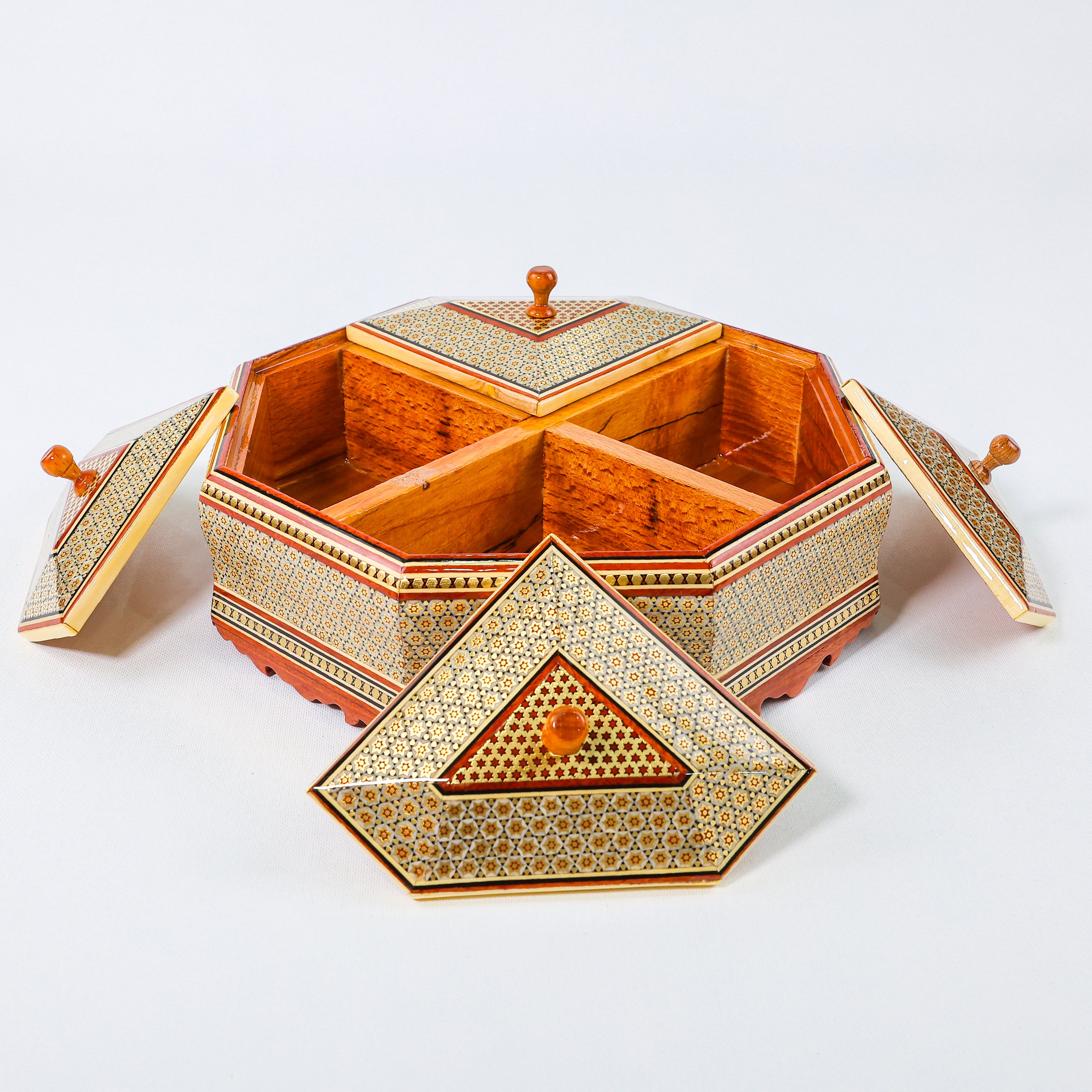 Chocolate Box – Four-Section Medium – Khatam Design