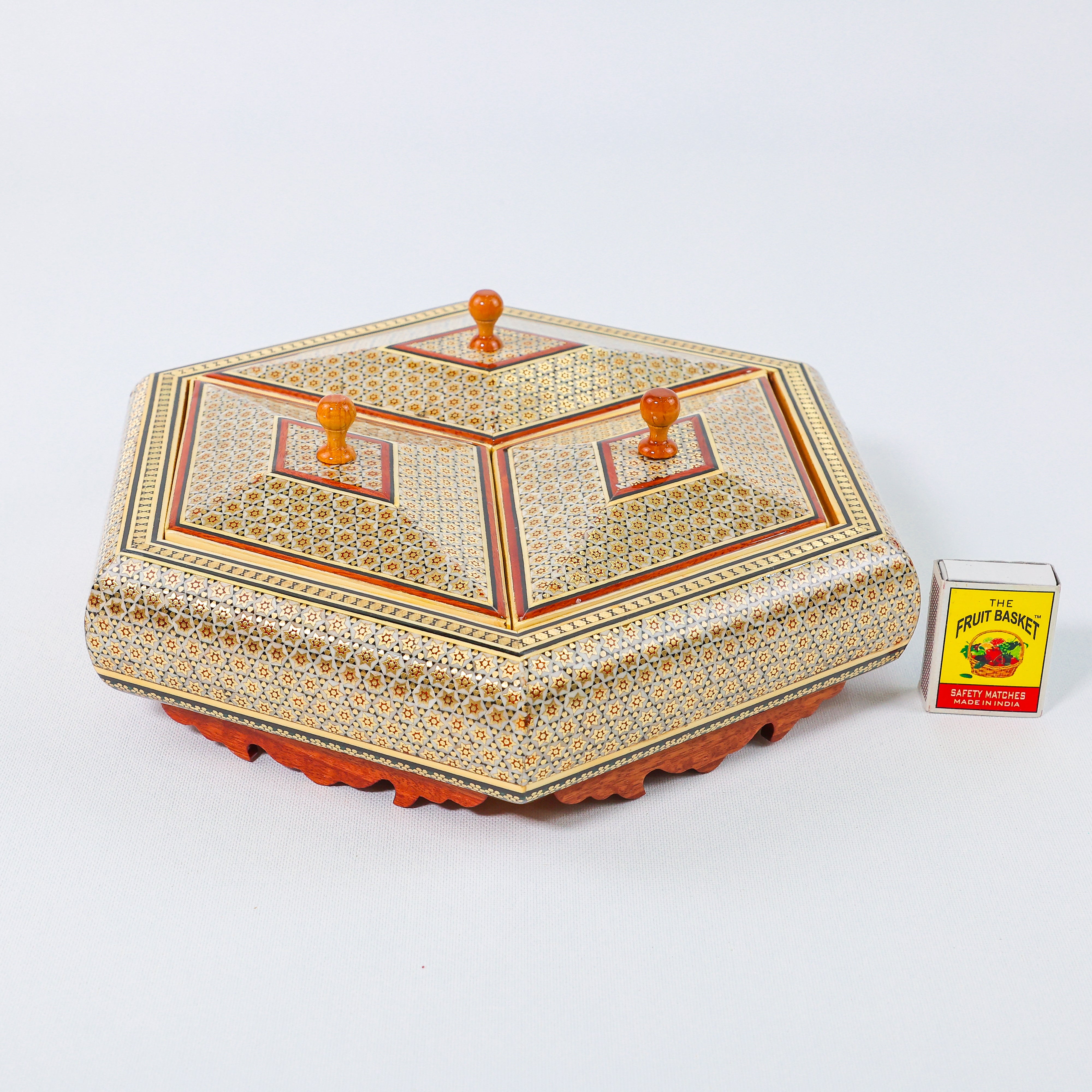 Chocolate Box – Three-Section Medium – Khatam Design