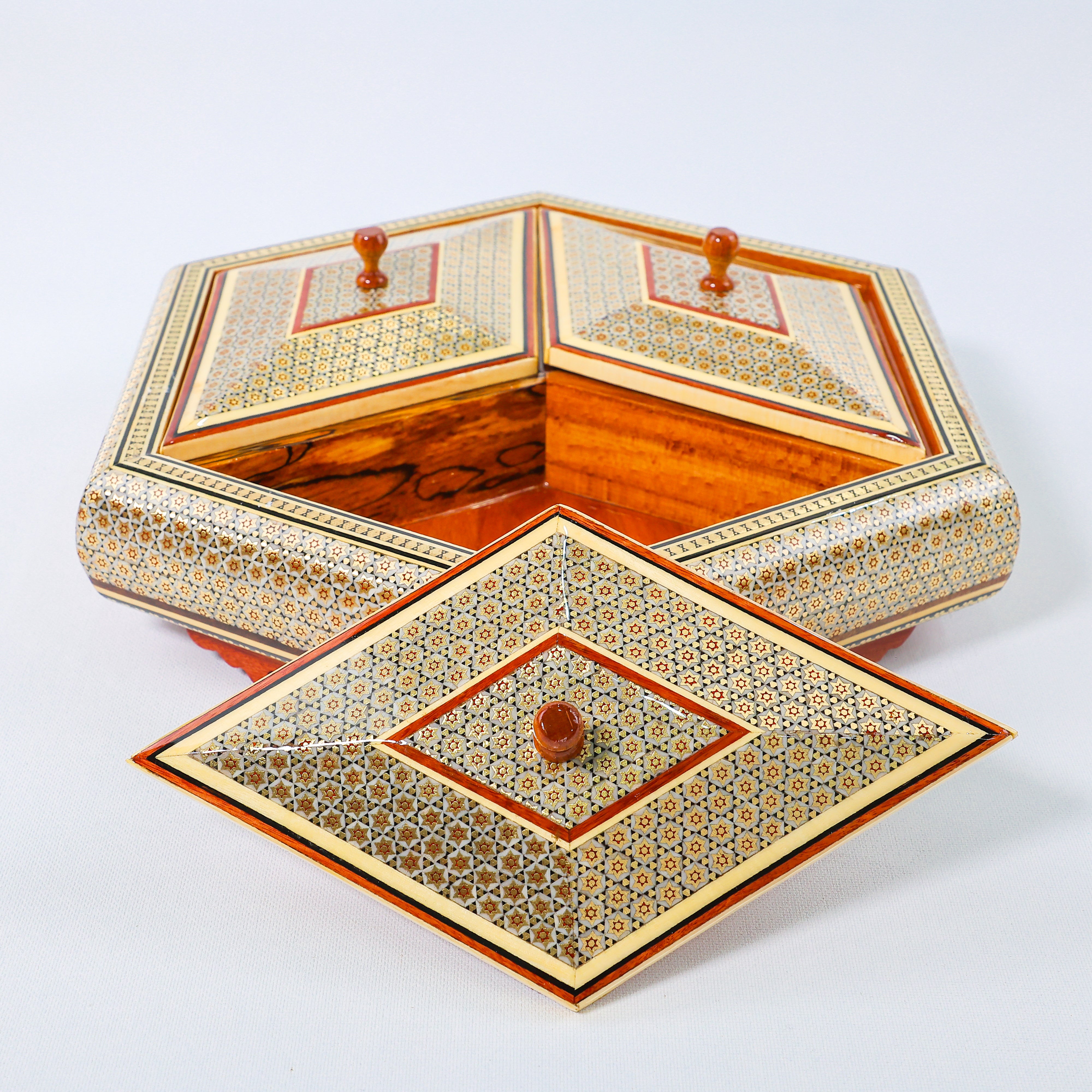 Chocolate Box – Three-Section Large – Khatam Design