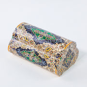 Camel Bone Box – Crescent Shape – Tazhib Design – Size 12 cm