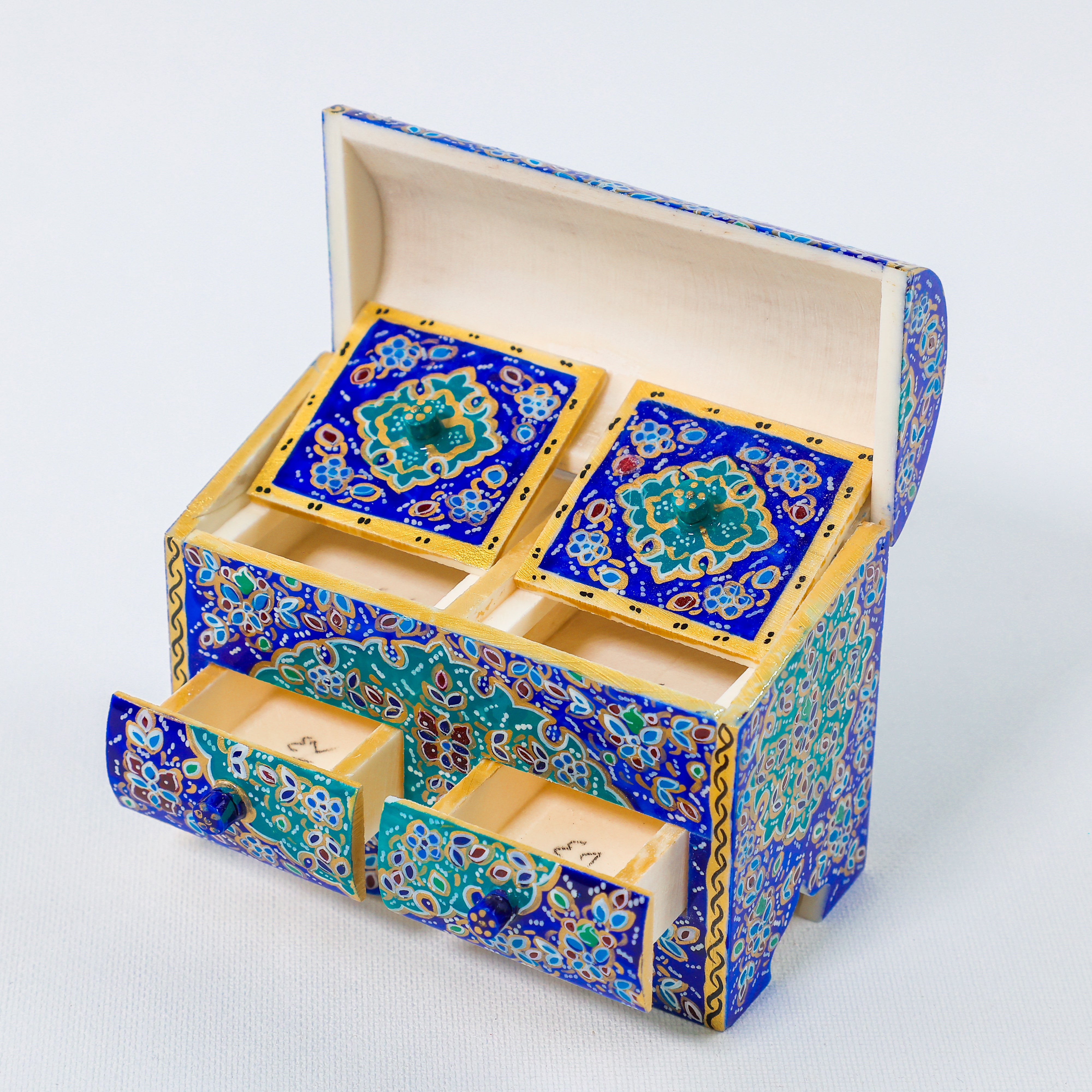 Camel Bone Box – Double Drawer – Tazhib – Bagheri Style