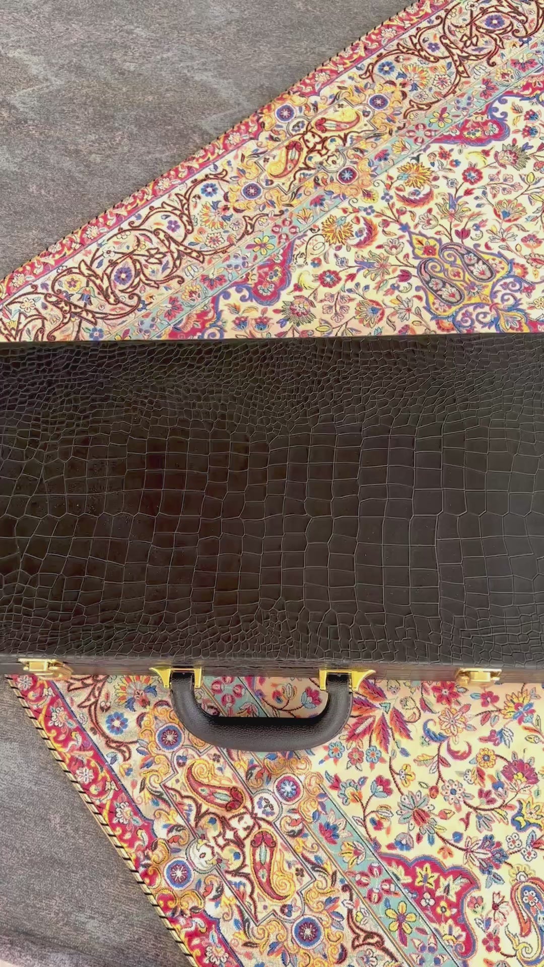 Chess Board - Size 40 - Tazhib & Flower Design