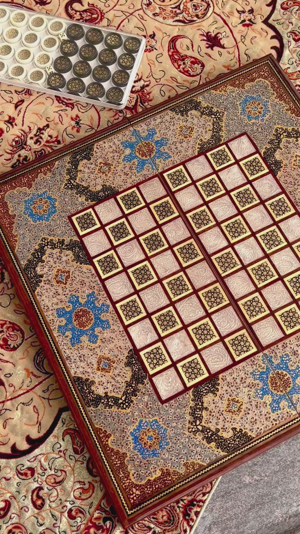 Chess Board - Size 50 - Rounded Edge - Eslimi Design - Mahogany