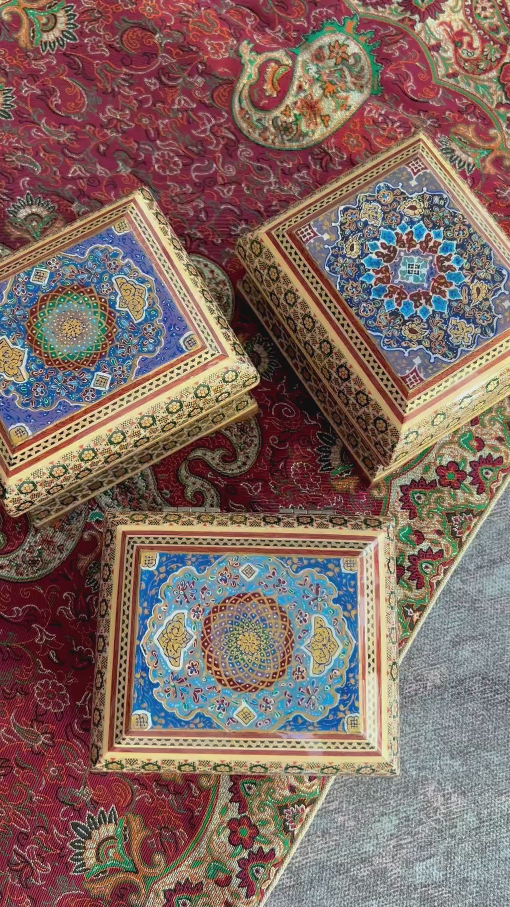 Jewelry Box - Size 10x12 - Top Painting - Interior Khatam