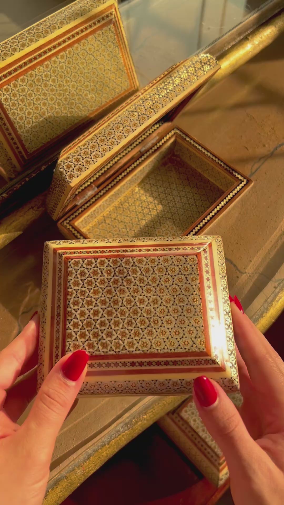 Premium Jewelry Box Inner Khatam Design Size 1