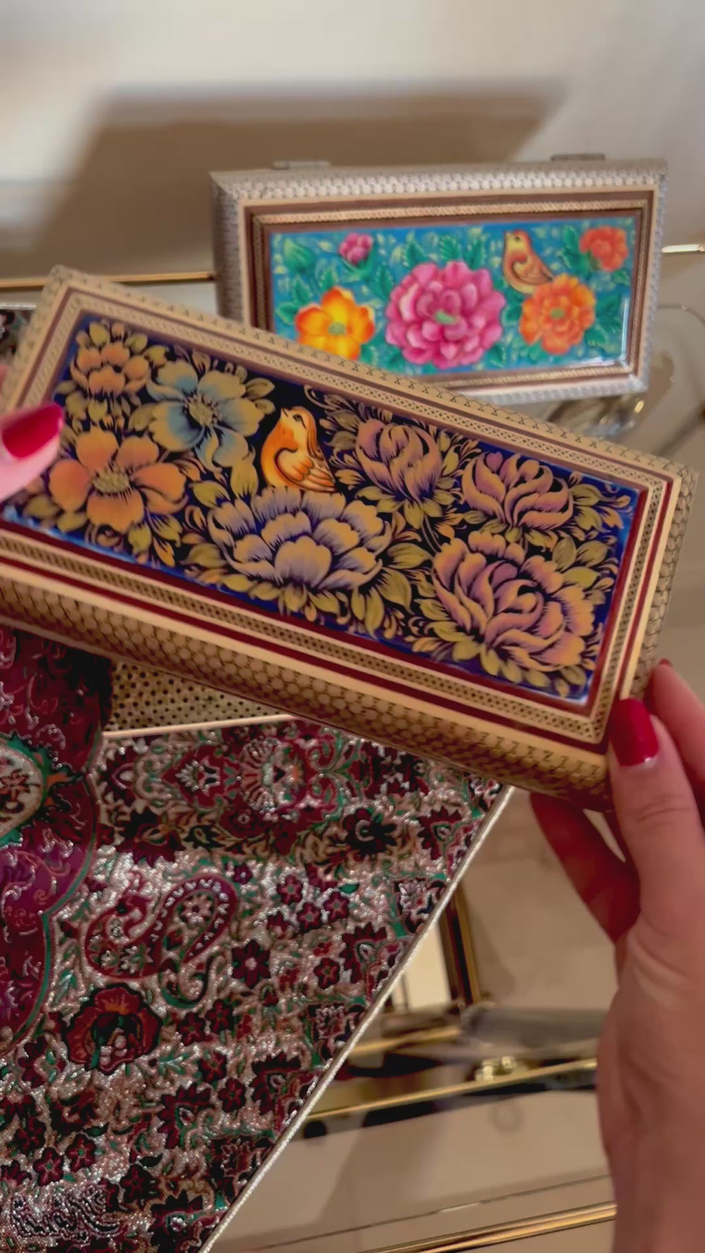 Jewelery Box Top Painting Premium Full Khatam - Size 10x20 Cm