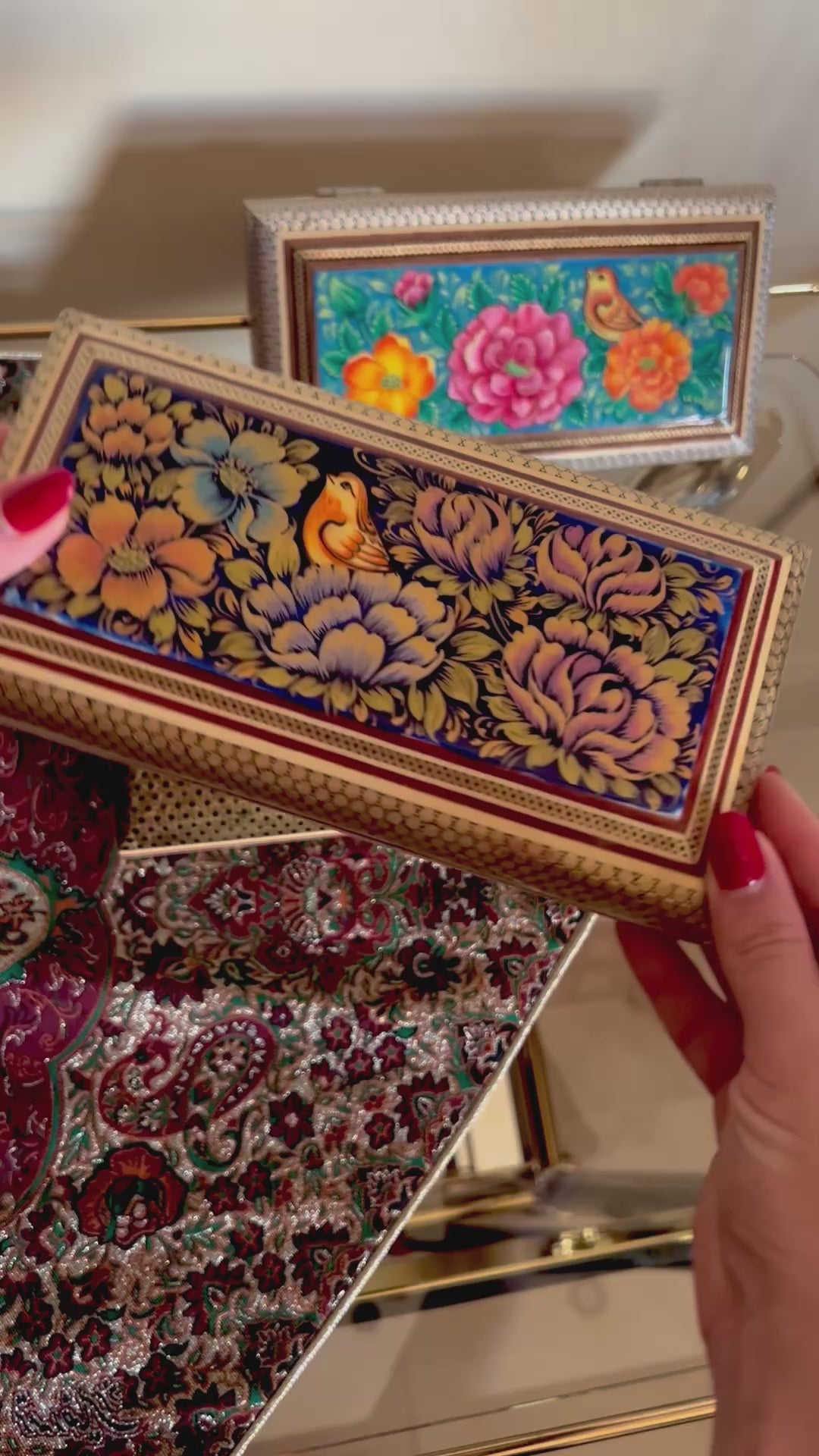 Jewelery Box Top Painting Premium Full Khatam - Size 10x20 Cm