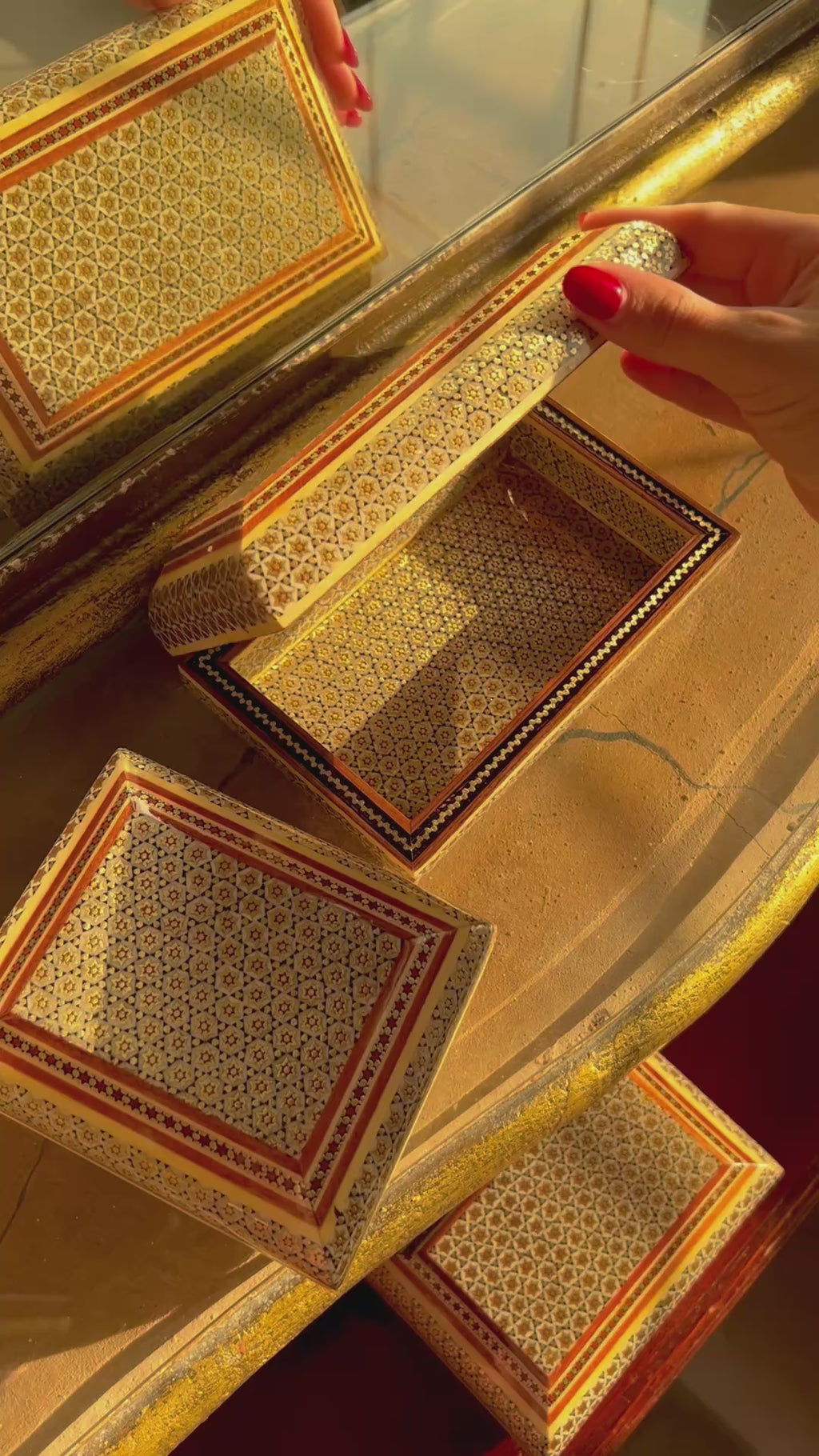 Premium Jewelry Box Inner Khatam Design Size 3